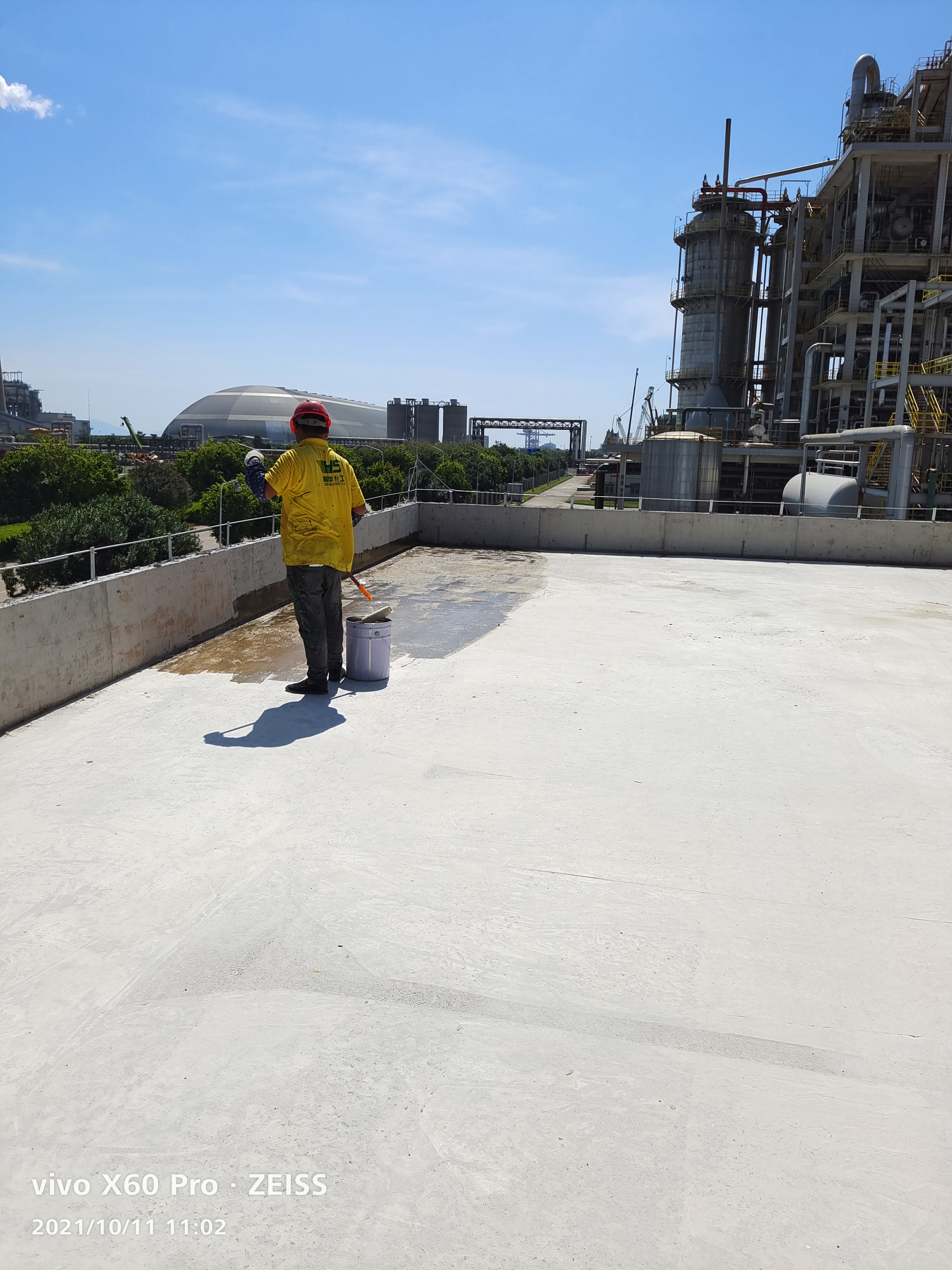 惠州忠信化工有限公司屋顶防水采用聚脲防水涂层--防水防渗漏